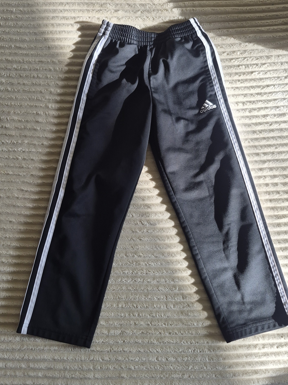 adidas Black Jogger Pants with White Side Stripes